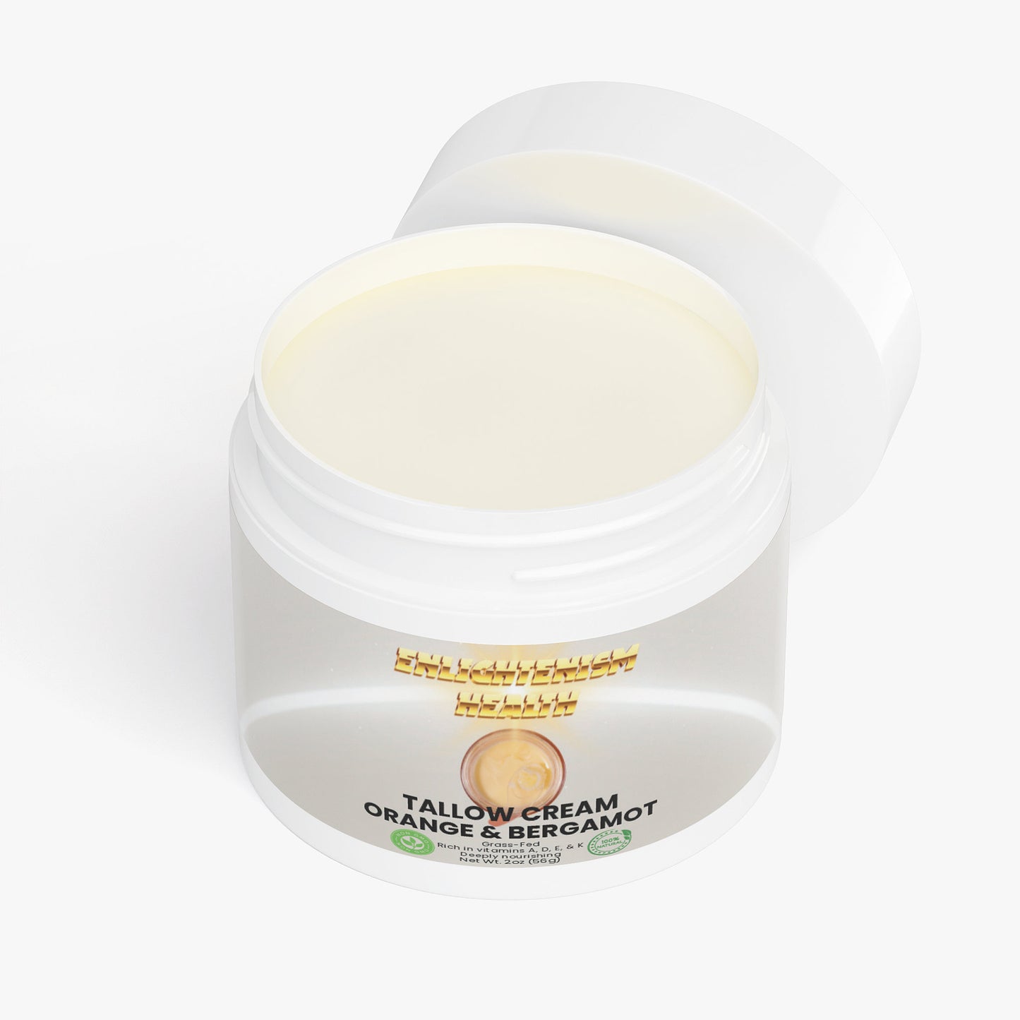 Enlightenism Health - 100% Natural Tallow Cream with Jojoba - Orange & Bergamot (NON-GMO)