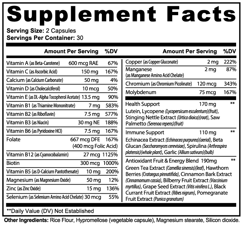 Power Up - 100% Natural Complete Multivitamin (NON-GMO)