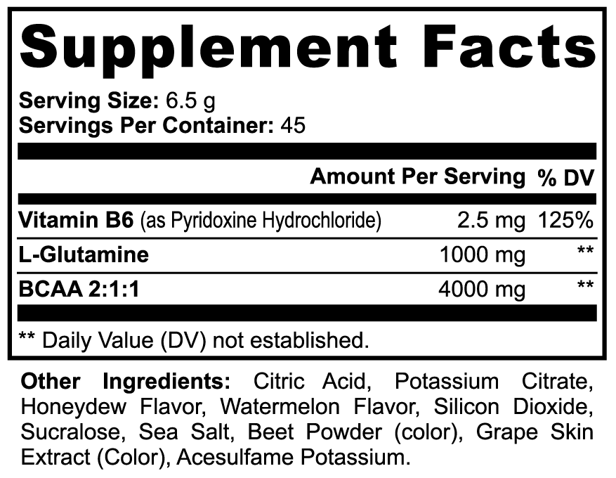 Power Up - BCAA Gaming Powder - Honeydew/Watermelon (Hormone Free)