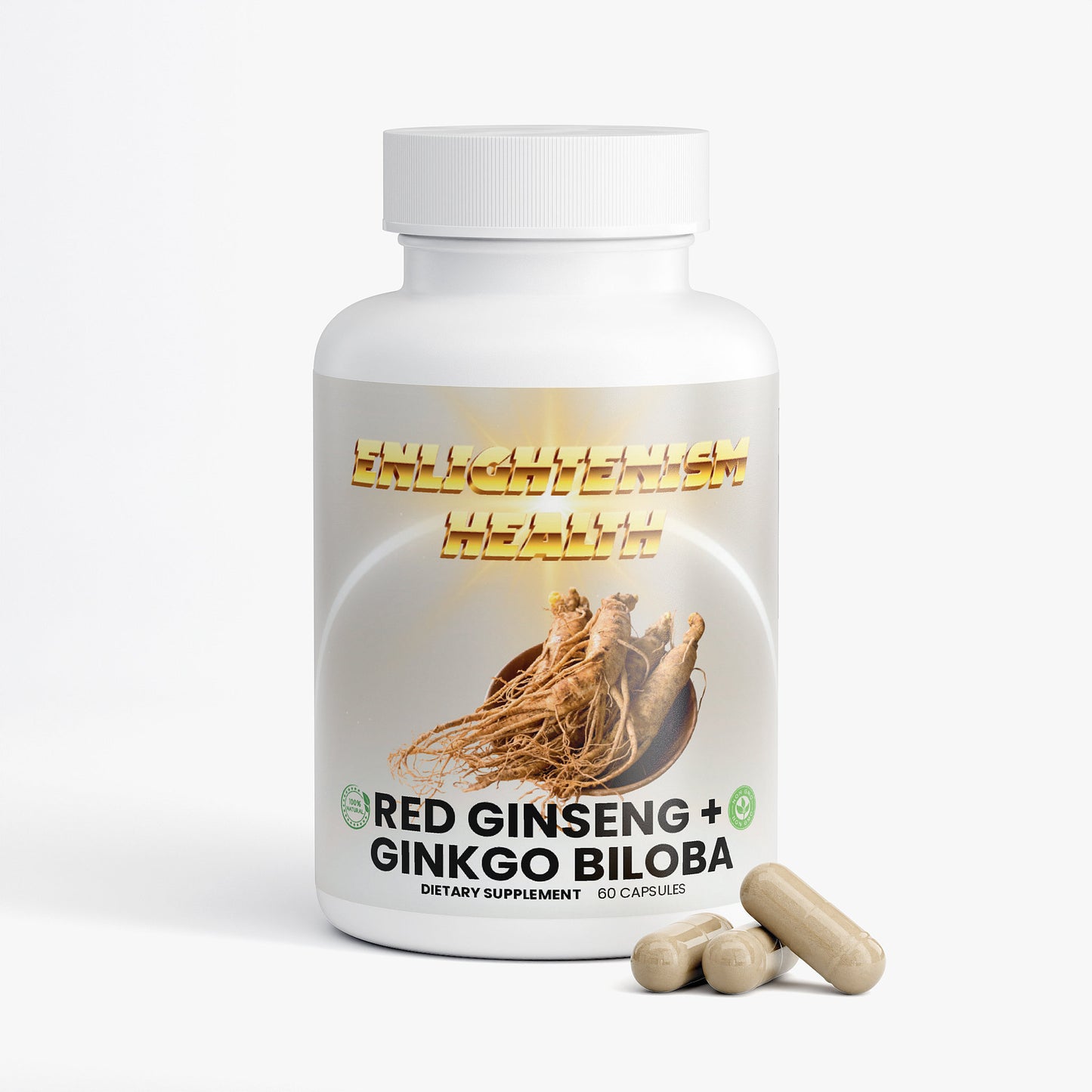 Enlightenism Health - 100% Natural Red Ginseng + Ginkgo Biloba (NON-GMO)