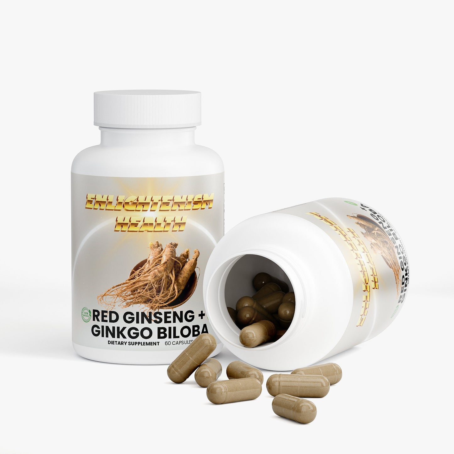 Enlightenism Health - 100% Natural Red Ginseng + Ginkgo Biloba (NON-GMO)