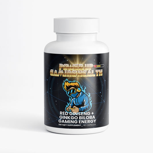 Power Up - 100% Natural Red Ginseng + Ginkgo Biloba Gaming Energy (NON-GMO)