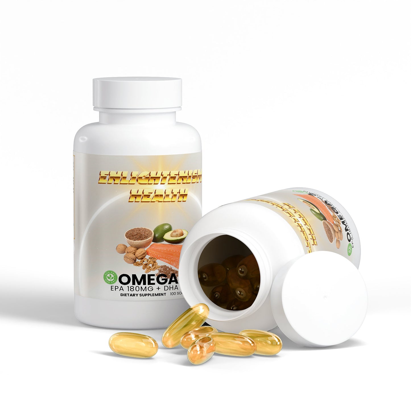 Enlightenism Health - Omega-3 EPA 180mg + DHA 120mg (NON-GMO)