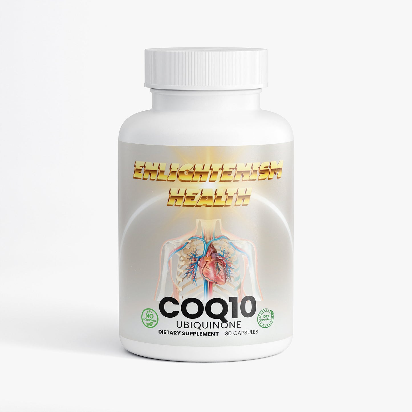 Enlightenism Health - 100% Natural CoQ10 Ubiquinone (Hormone Free)