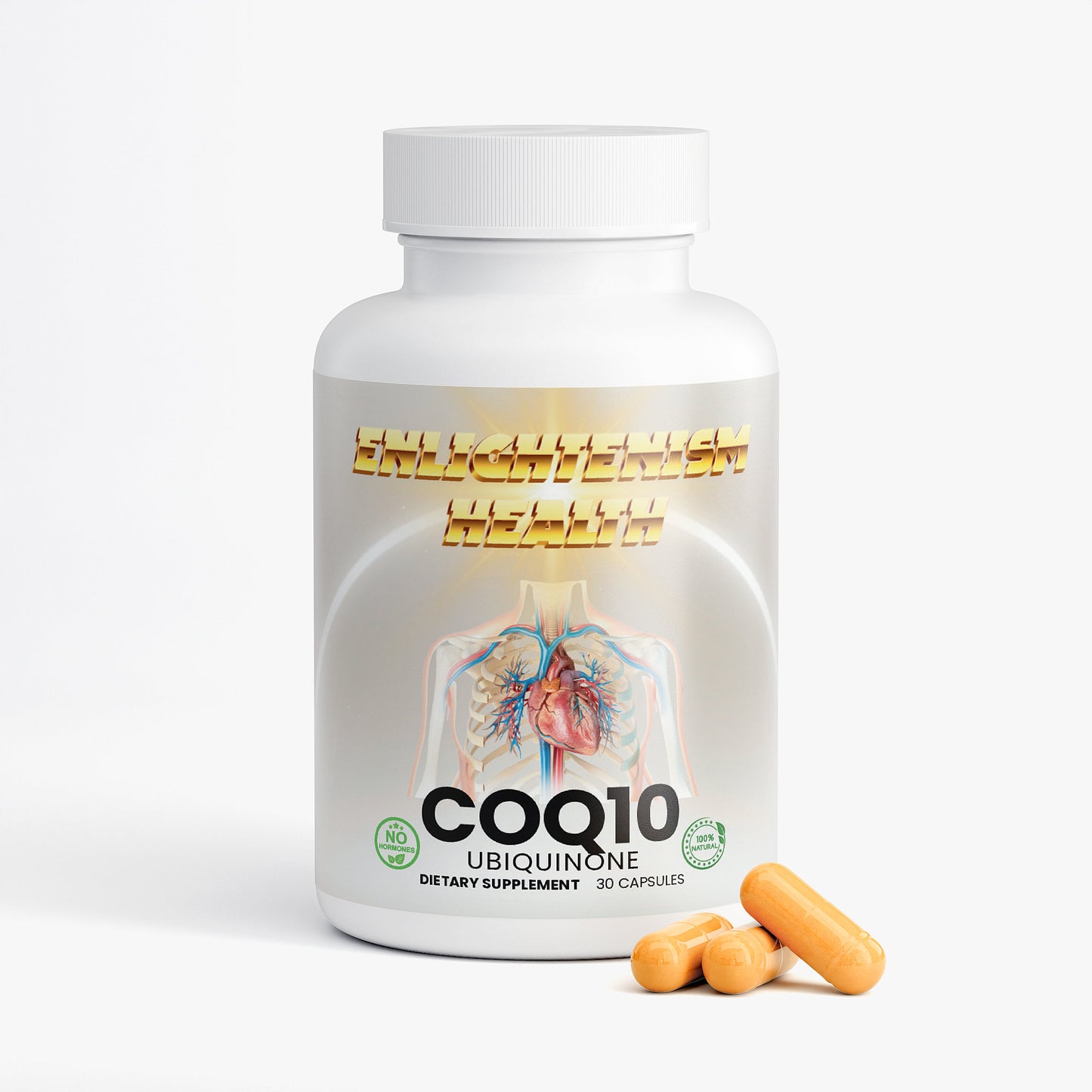 Enlightenism Health - 100% Natural CoQ10 Ubiquinone (Hormone Free)