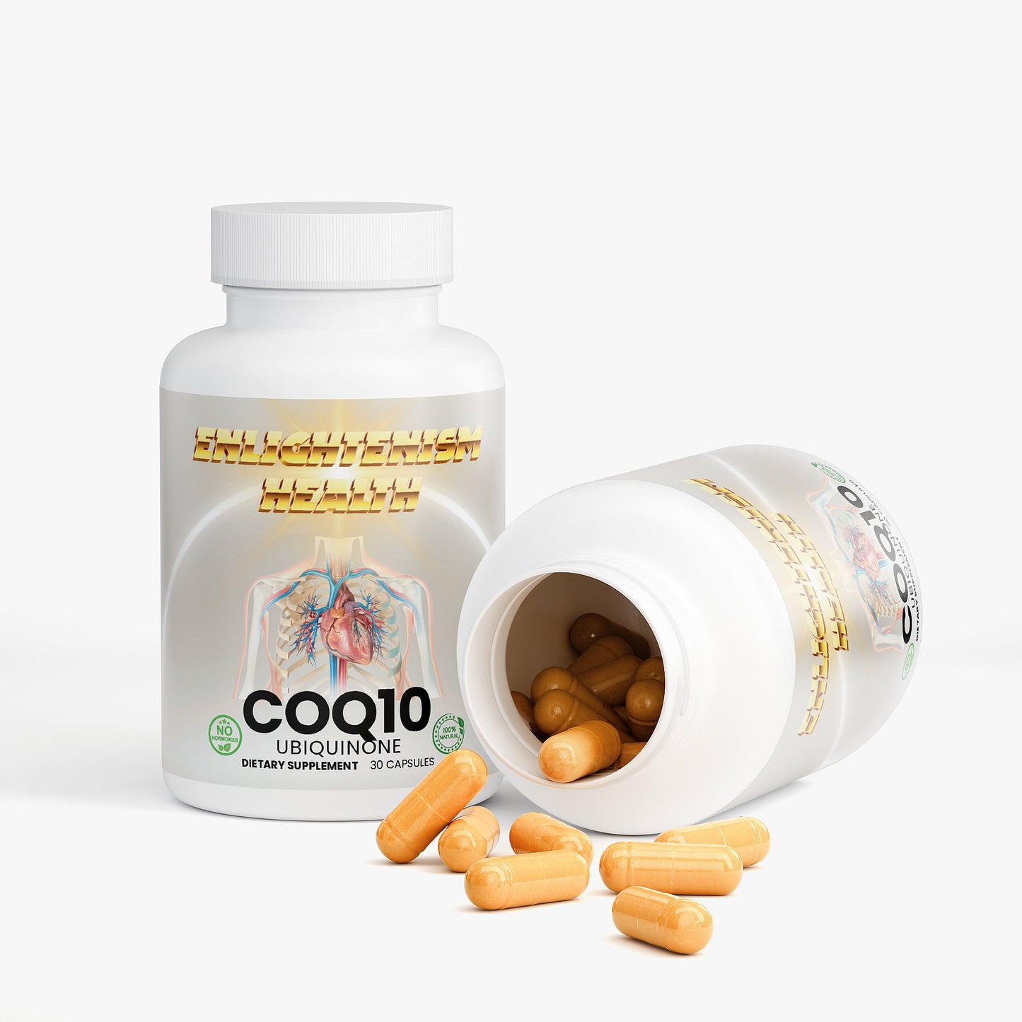 Enlightenism Health - 100% Natural CoQ10 Ubiquinone (Hormone Free)