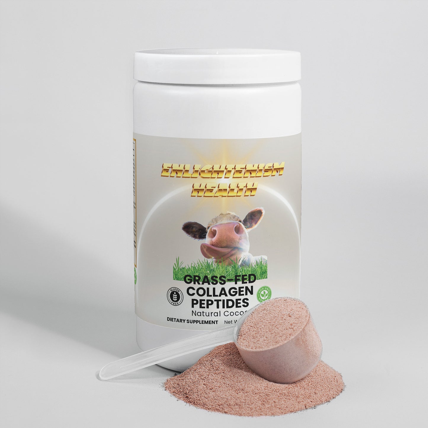 Enlightenism Health - Grass-Fed Collagen Peptides Powder - Natural Cocoa (NON-GMO)