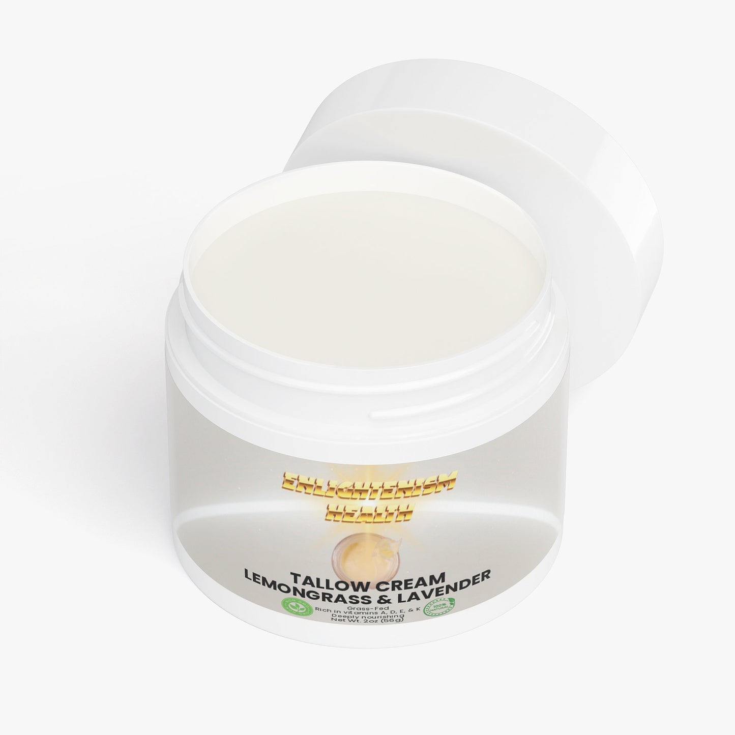 Enlightenism Health - 100% Natural Tallow Cream with Jojoba - Lemongrass & Lavender (NON-GMO)