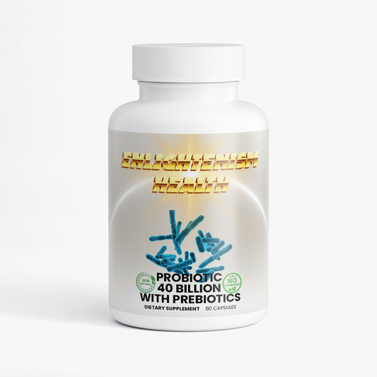 Enlightenism Health - 100% Natural Probiotic 40 Billion with Prebiotics (Hormone Free)