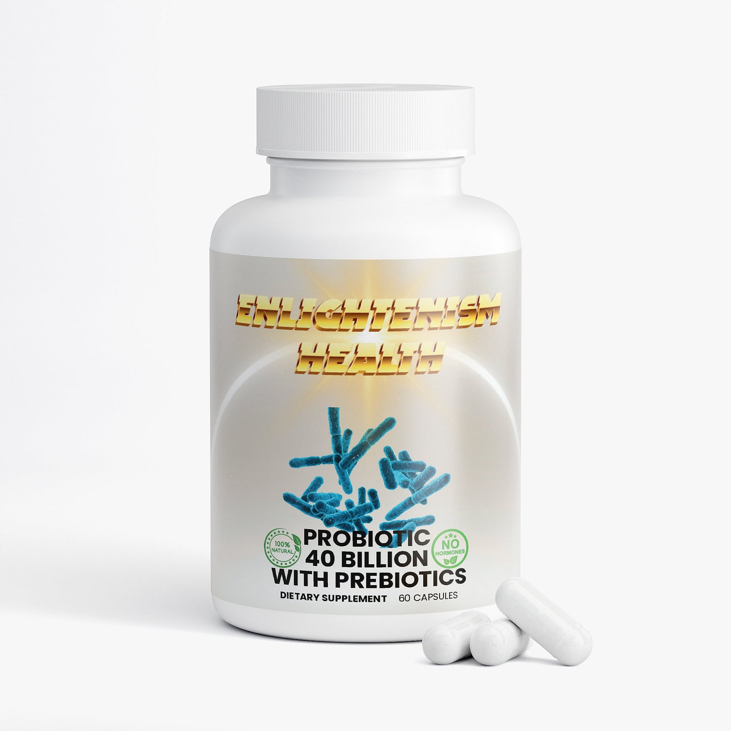 Enlightenism Health - 100% Natural Probiotic 40 Billion with Prebiotics (Hormone Free)
