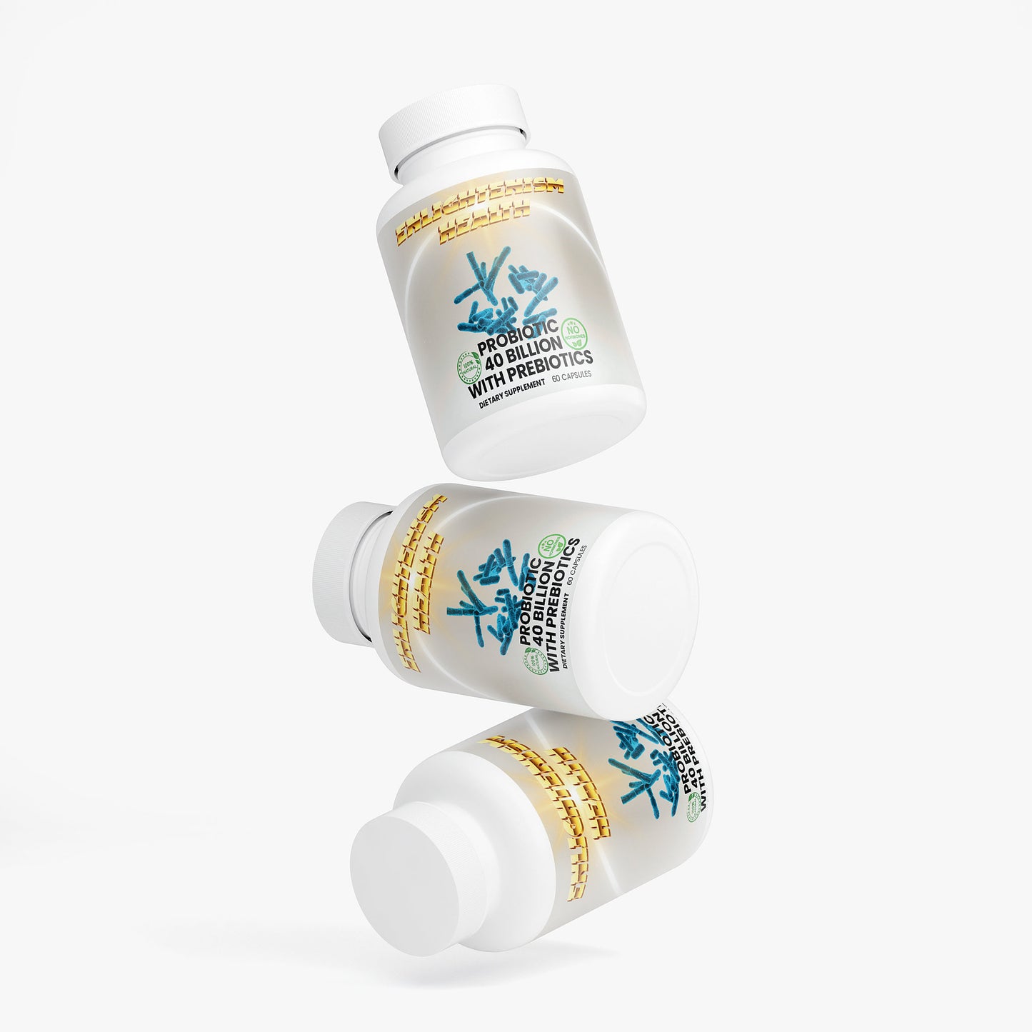 Enlightenism Health - 100% Natural Probiotic 40 Billion with Prebiotics (Hormone Free)