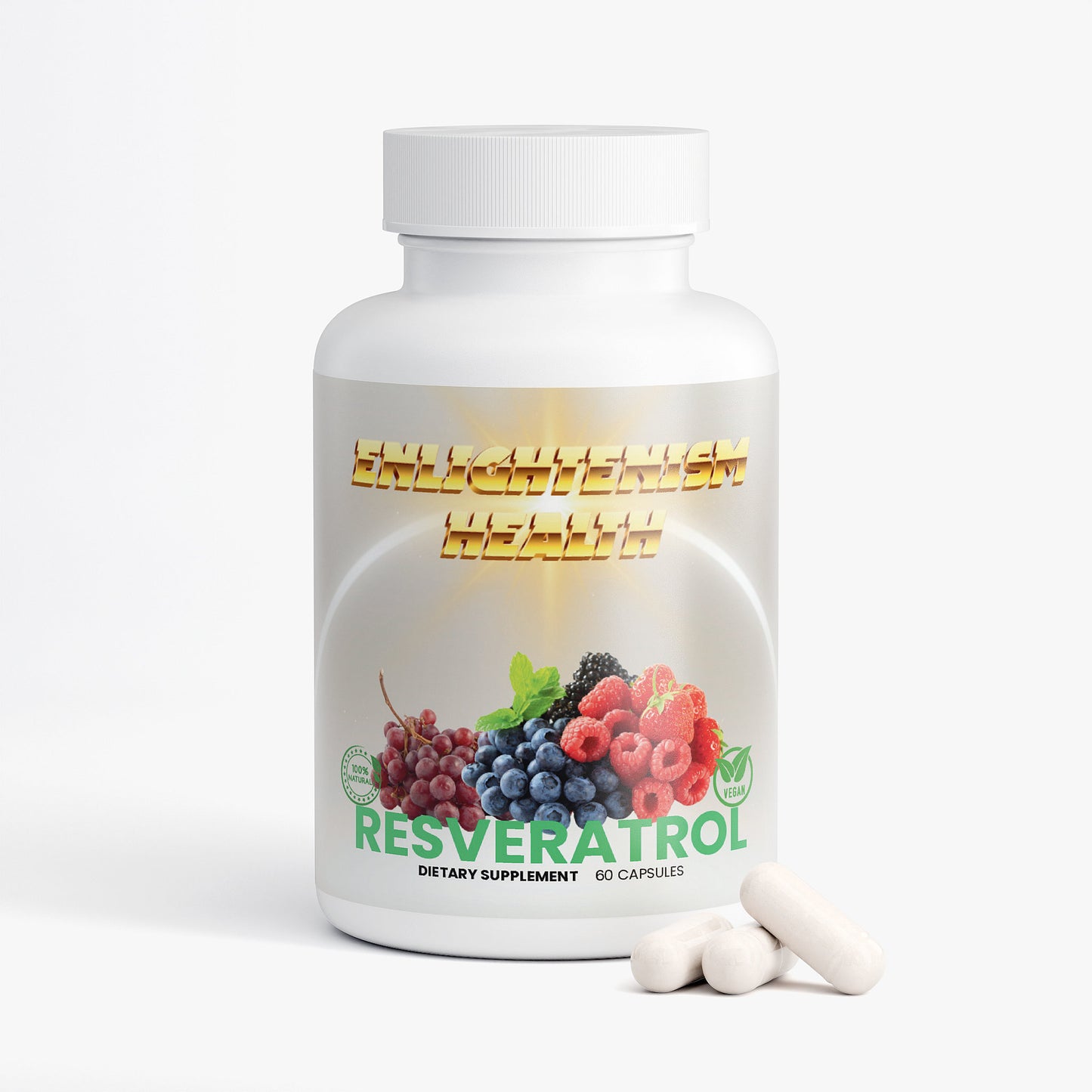 Enlightenism Health - 100% Natural Resveratrol 600mg (Hormone Free)