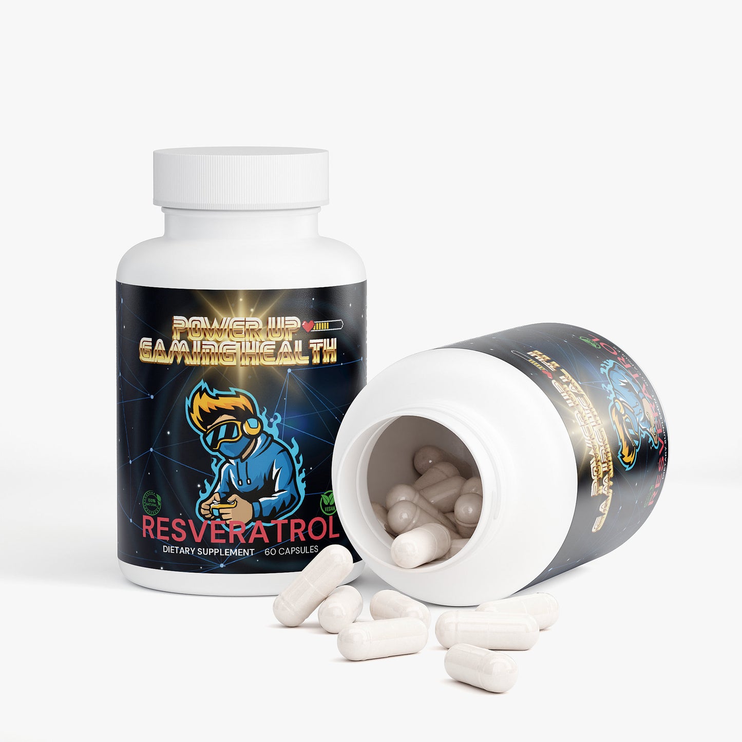 Power Up - 100% Natural Resveratrol 600mg (Hormone Free)