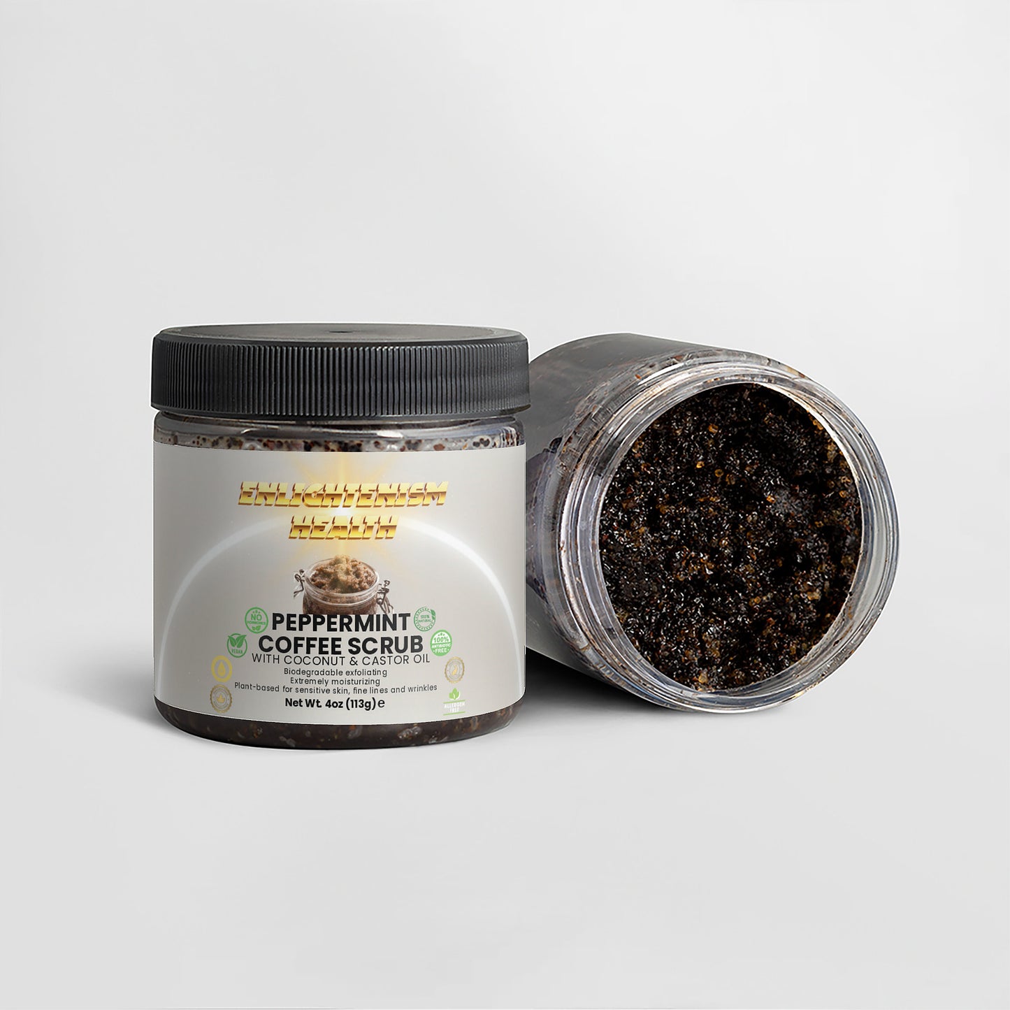Enlightenism Health - 100% Natural Peppermint Coffee Scrub (Paraben Free)
