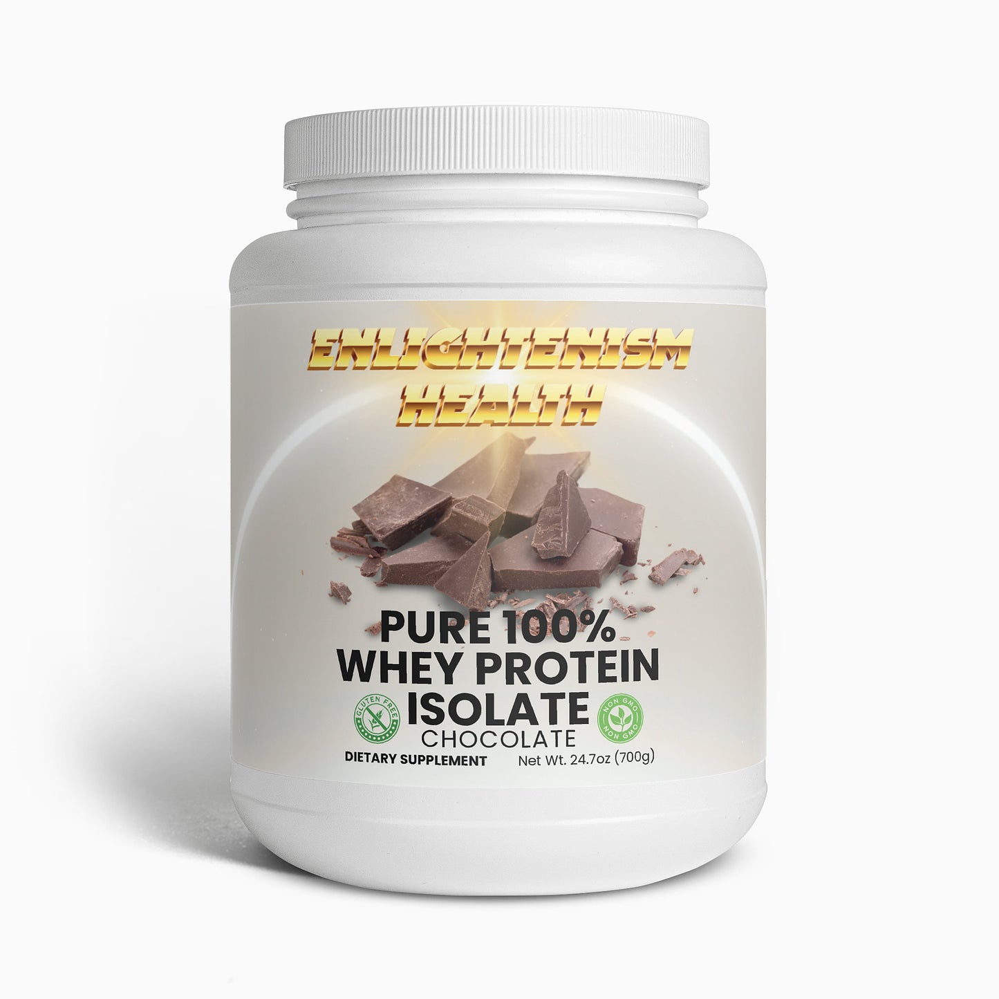 Enlightenism Health - Pure 100% Whey Protein Isolate - Natural Chocolate (NON-GMO)