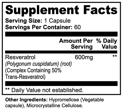 Enlightenism Health - 100% Natural Resveratrol 600mg (Hormone Free)